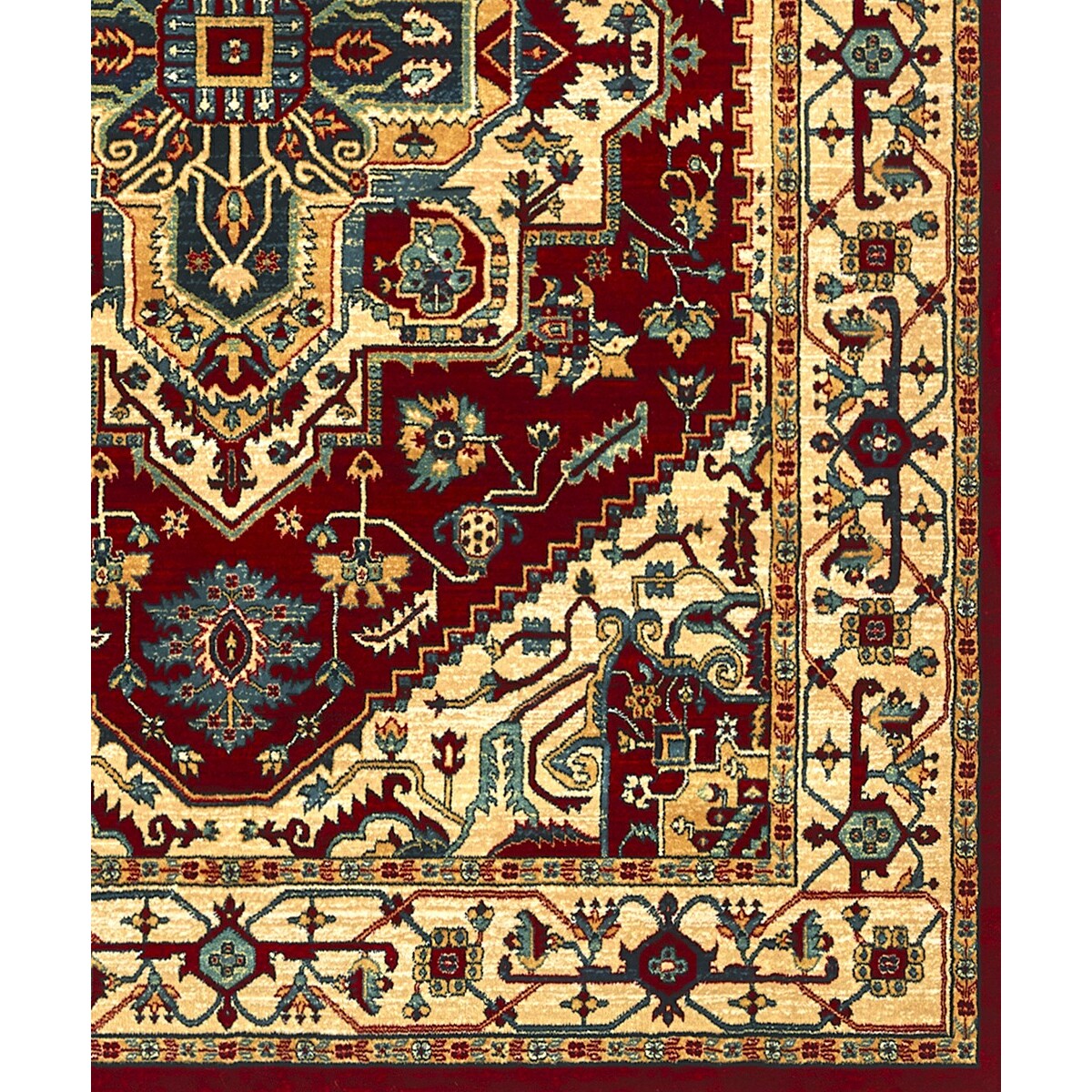 Tappeto Stile Persiano Disegno Geometrico Rosso