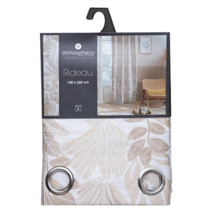 Rideau "Bejuco" motifs jacquard beige 140x260cm