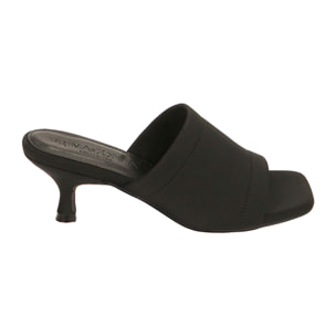 Mules Open Toe negras en lycra