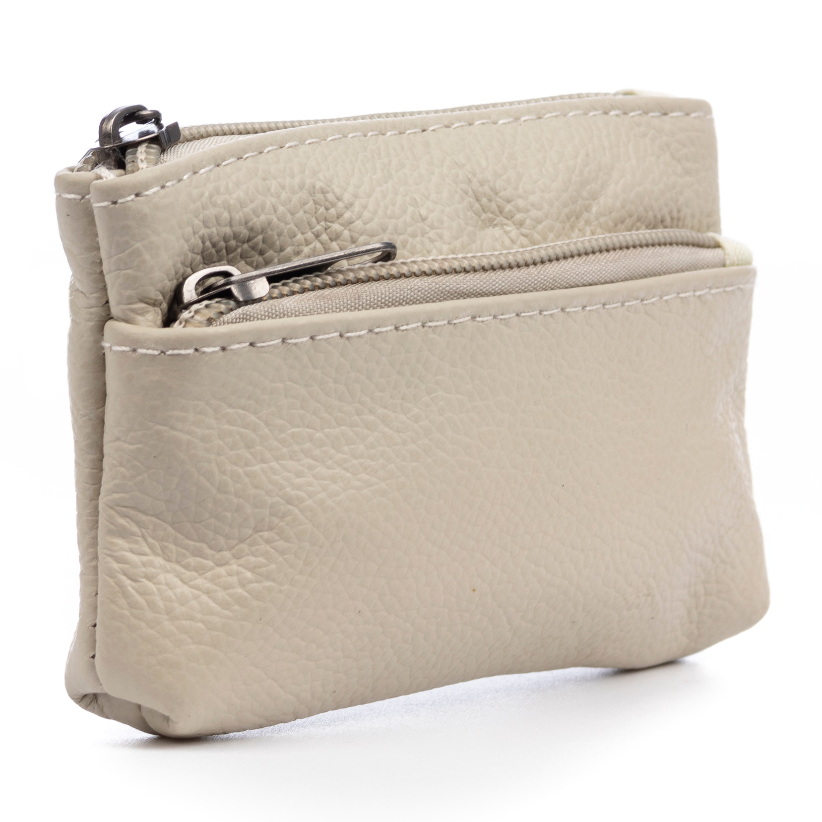 Atrani portamonedas con doble compartimento de piel Dollaro. Llavero interior.