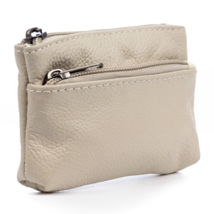 Atrani portamonedas con doble compartimento de piel Dollaro. Llavero interior.