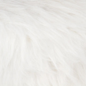 Tabouret "Oslo" effet fourrure blanc