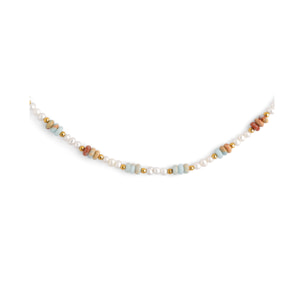 Collier Daylight Perles Acier Plaqué Or