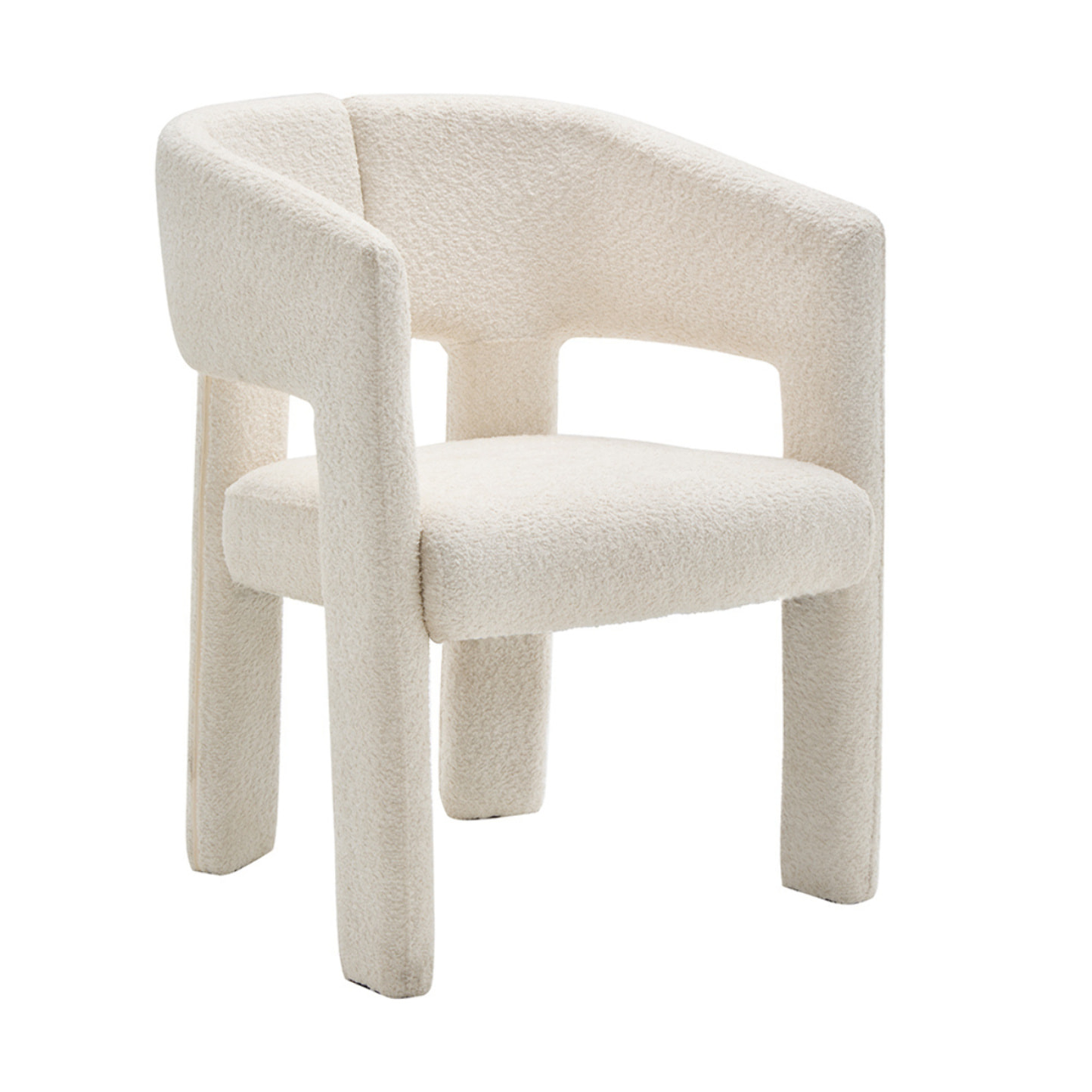 Gaspard - lot de 2 fauteuils en tissu bouclette - Beige