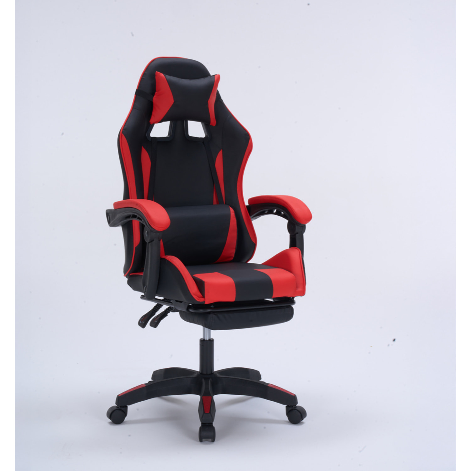 Chaise gaming de bureau ergonomique inclinable noir et rouge JOAO