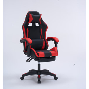 Chaise gaming de bureau ergonomique inclinable noir et rouge JOAO