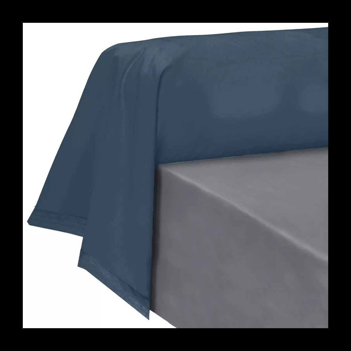Taie de traversin percale de coton uni bleu La percale francaise ocean