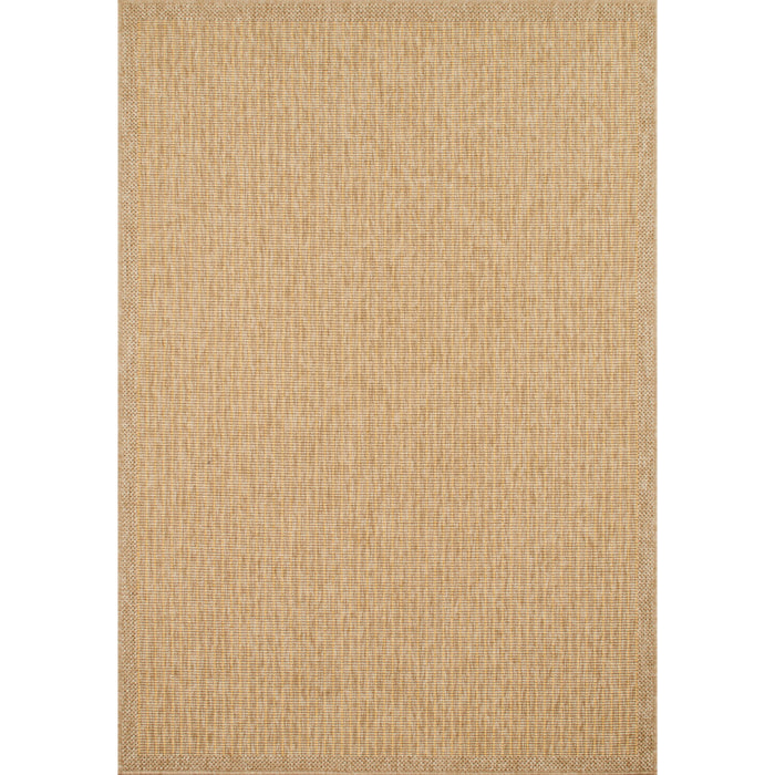 Tapis effet jute motif jaune