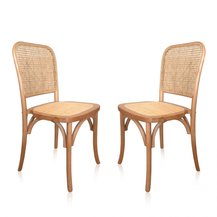Pack 2 sillas de comedor Toscana Rattan - Claro
