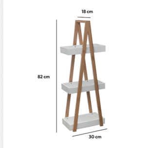 Desserte 3 niveaux triangle Bambou blanc Naturéo