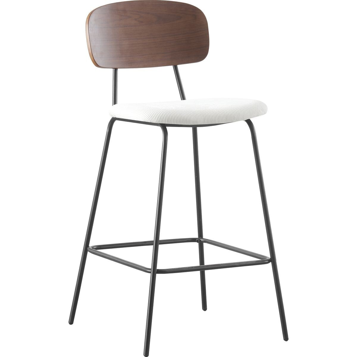 Lot de 2 tabourets de bar en velours côtelé - DANY