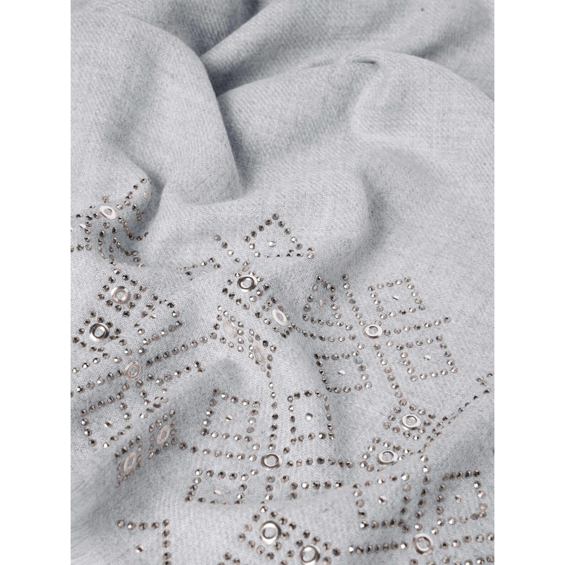Fiorella Rubino - Sciarpa con applicazioni di strass e borchie - Grigio