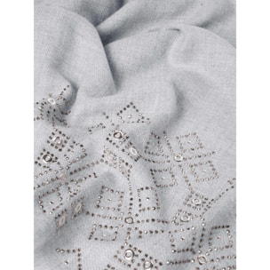 Fiorella Rubino - Sciarpa con applicazioni di strass e borchie - Grigio