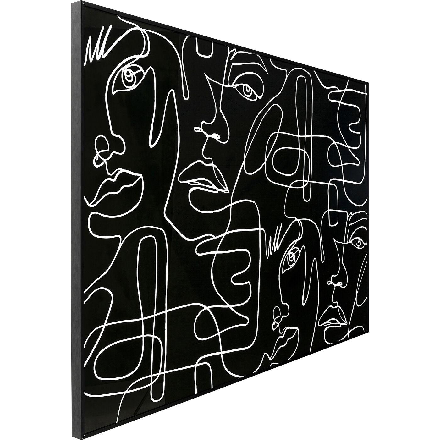 KARE DESIGN Affiche encadr e visages noirs et blancs 150x100cm