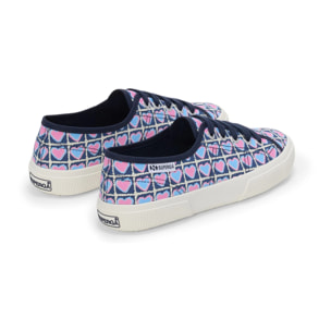 Superga - Donna Blu - 3750 Heart Crochet Print Leggera