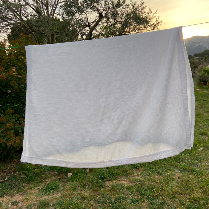 Drap plat en gaze de coton, SIMPLEMENT GAUFRÉ