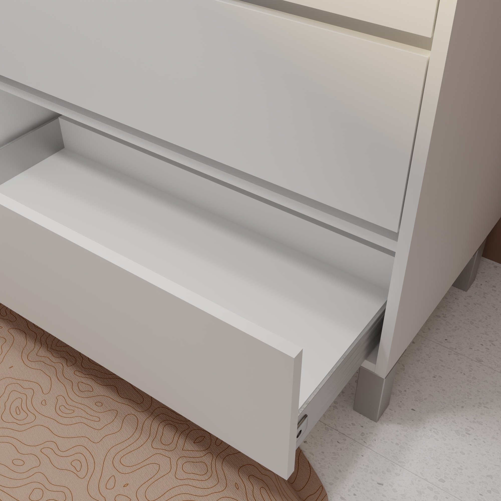 Pack Meuble Salle de Bains 80 cm Laqué Blanc, 3 tiroirs avec Vasque Céramique - XENOS
