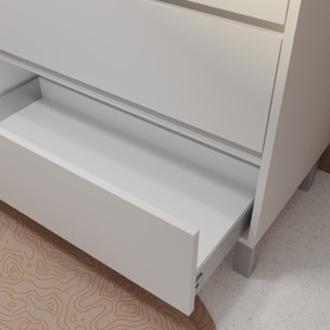 Pack Meuble Salle de Bains 80 cm Laqué Blanc, 3 tiroirs avec Vasque Céramique - XENOS