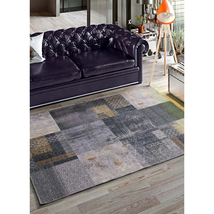 NEILA Alfombra vintage plegable en gris, varias medidas disponibles