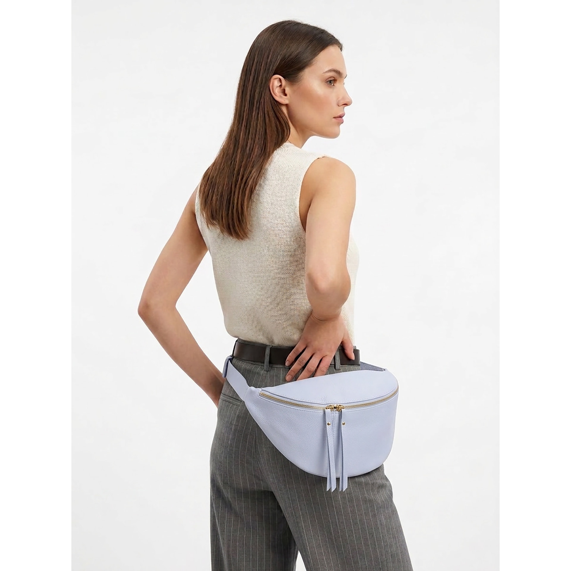 Borsa a tracolla da donna Made in Italy - Modello Caelia Plus - 100% pelle - 47.0 x 28.0 x 2.0 cm