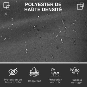 Store latéral brise-vue paravent rétractable dim. 3L x 1,6H m métal polyester imperméable anti-UV haute densité 180g/m² gris