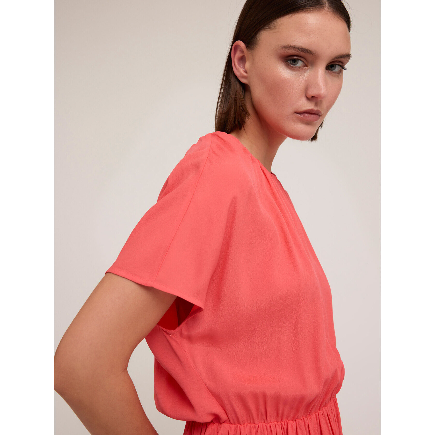 Motivi - Minivestido con fruncidos - Rosa