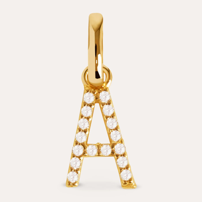 Charm Letter Spark Argento Placcato Oro