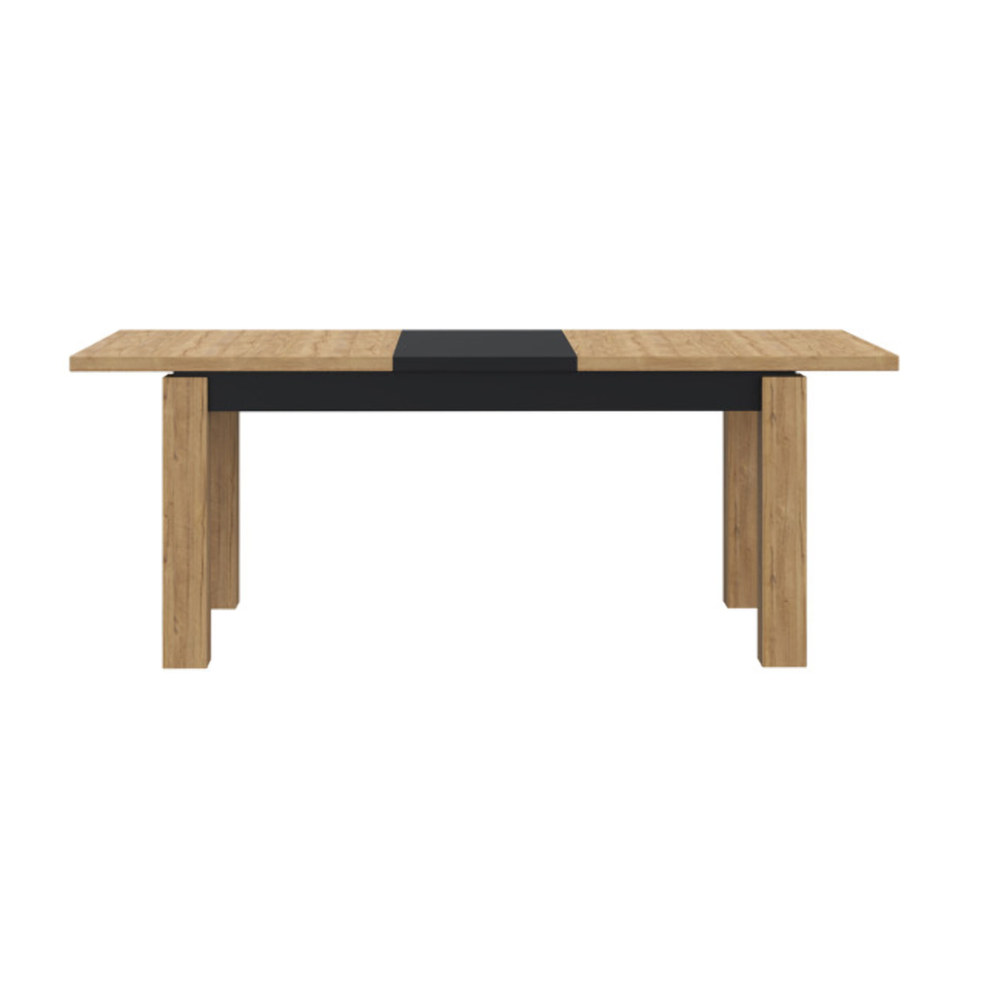 Table extensible 160/206cm en bois effet chêne & noir - FACTORY