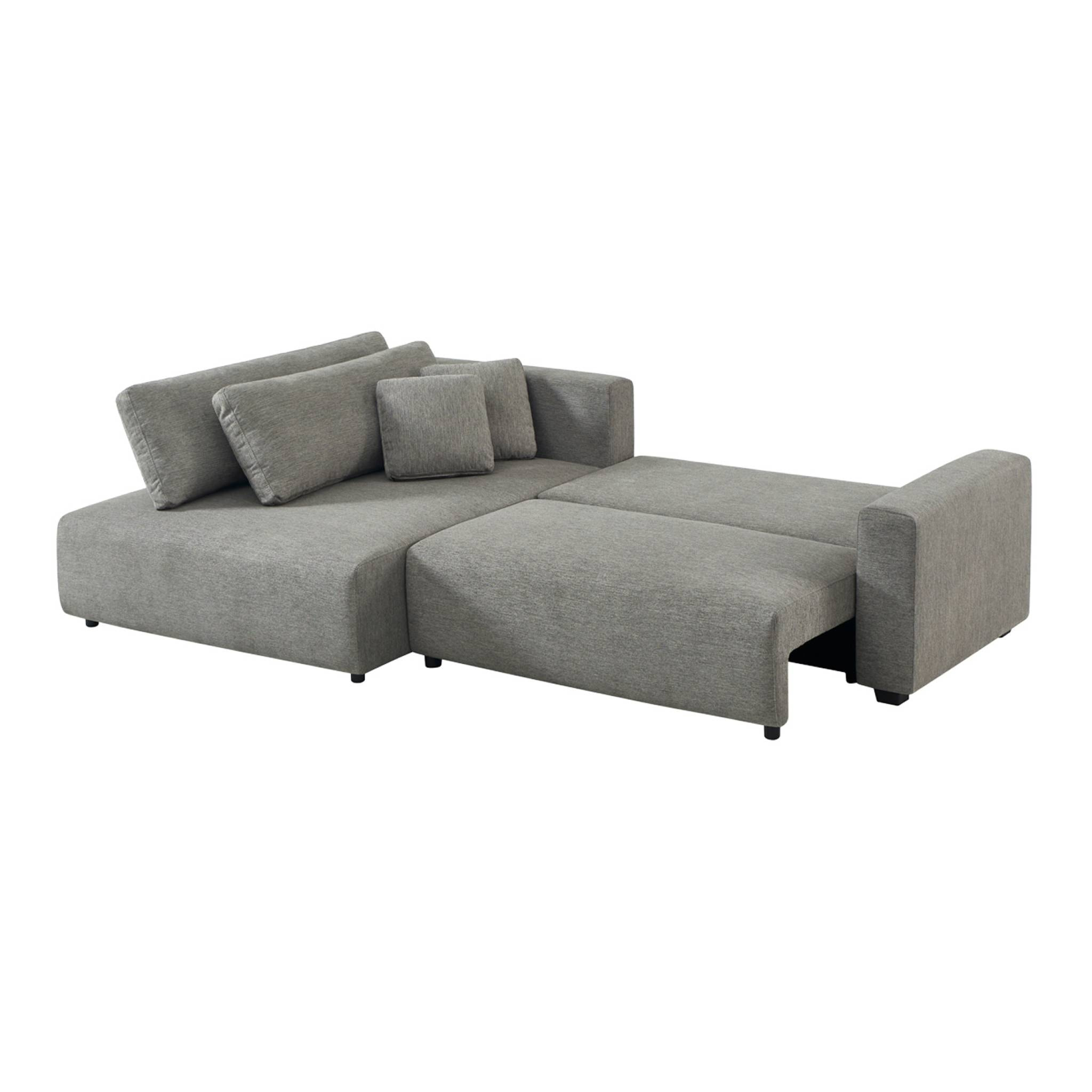 Canapé d'angle gauche convertible 3 places tissu avec coffre WIDE