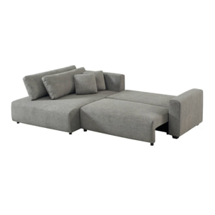 Canapé d'angle gauche convertible 3 places tissu avec coffre WIDE