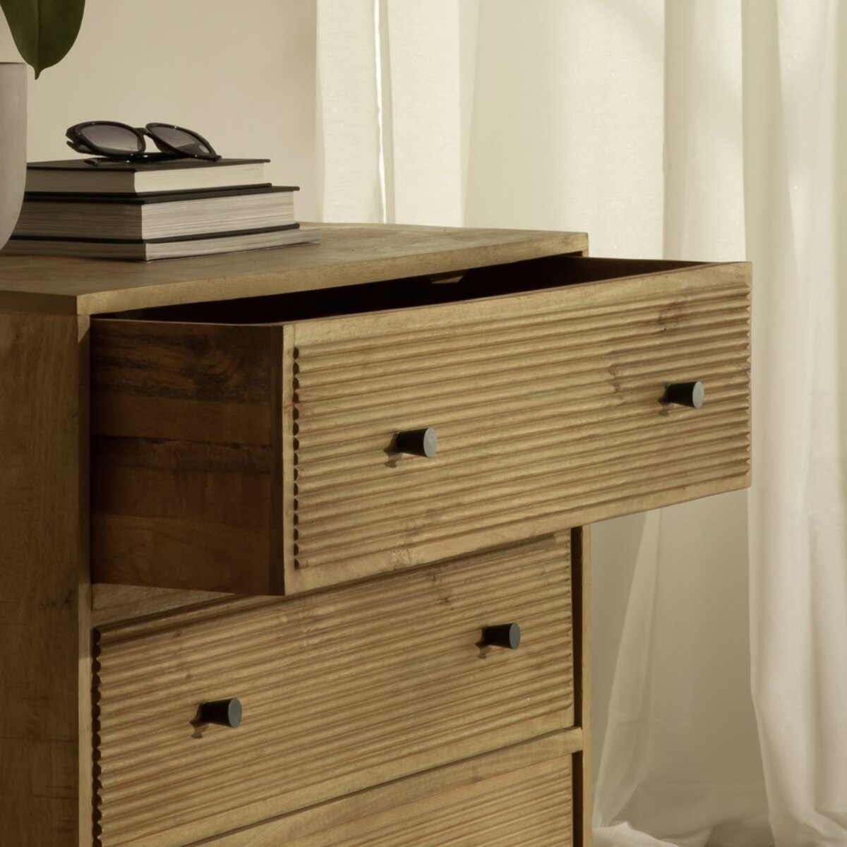 Commode Boreal -bois massif de manguier-couleur bahamas naturelles 90 x 85 x 45 cm