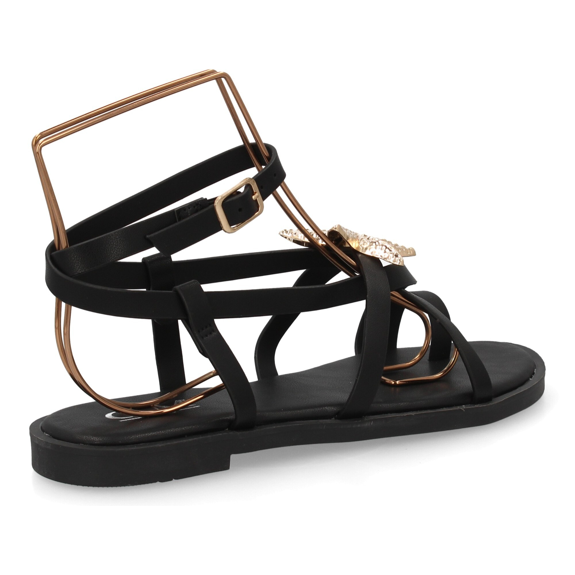 Sandalia romana plana con decoración de estrella.