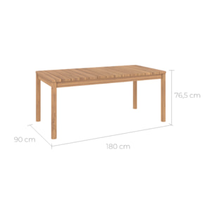 Table de jardin extensible 8-12 personnes en teck 180/245 cm - Kora