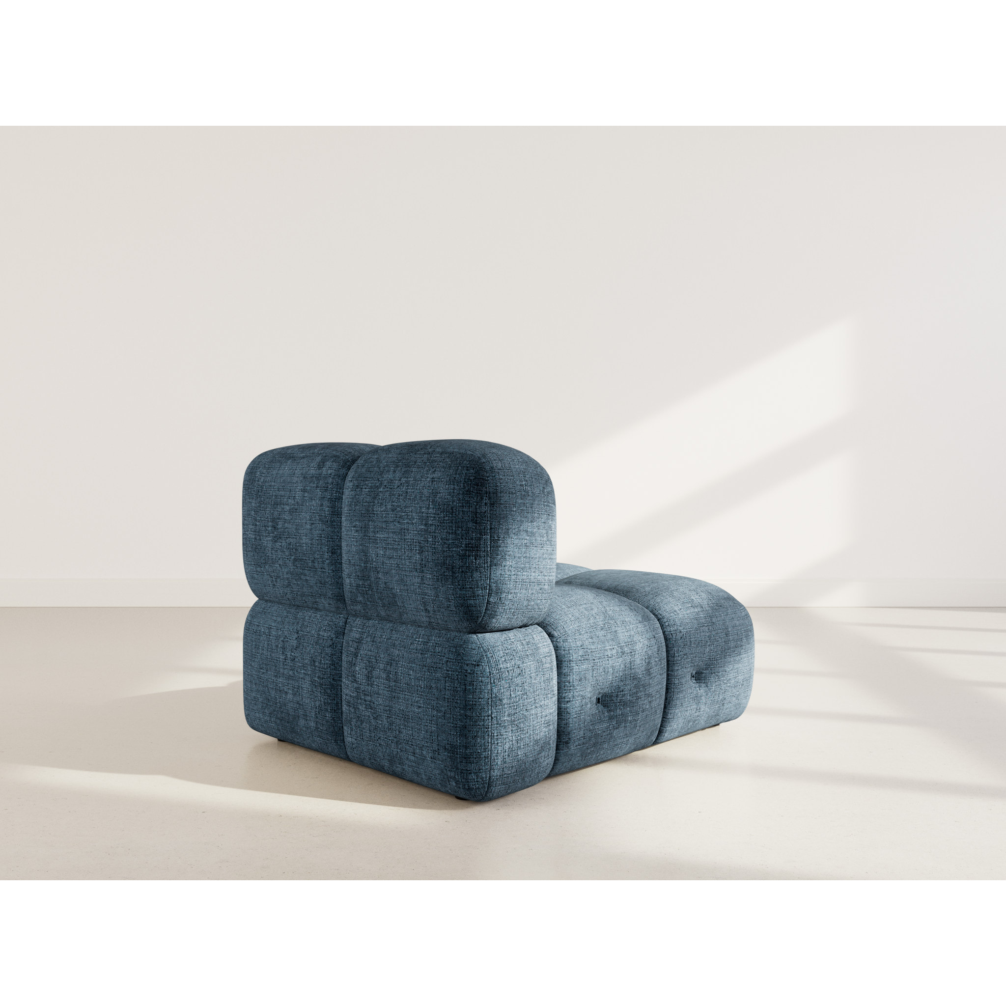 Grace - module d'assise en velours texturé - Bleu