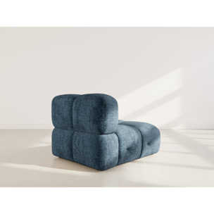 Grace - module d'assise en velours texturé - Bleu