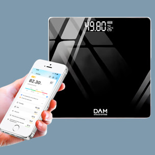 Báscula inteligente con bioimpedancia, Bluetooth y App. Peso, grasa%, IMC, edad corporal, etc.