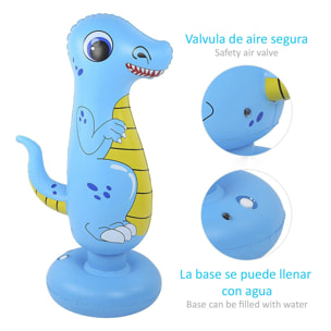 Dinosaurio hinchable tentetieso. Punching ball, practica karate, boxeo. 120cm.