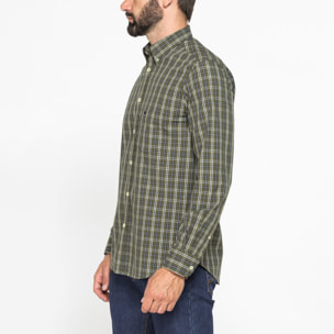 CAMICIA FANTASIA TINTO FILO CON COLLO BUTTON-DOWN