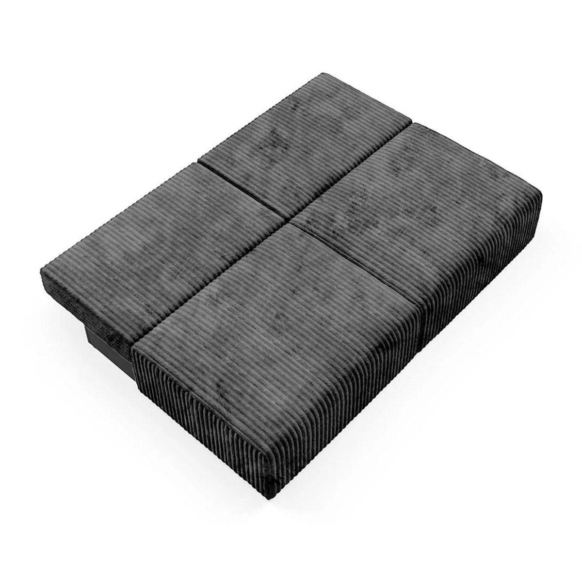ELIOR - Canapé 3 places convertible en velours gris foncé
