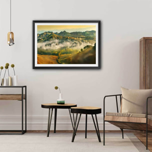 Affiche Paysage de Toscane Affiche sous cadre noir