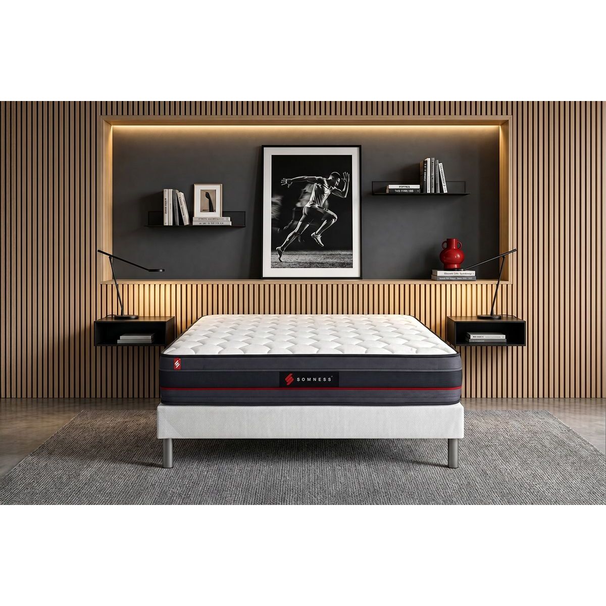 Matelas Mémoire de forme - Confort ferme et accueil enveloppant - 24 d'épaisseur, 5 zones de confort - Bien-être nuit après nuit - 1 place