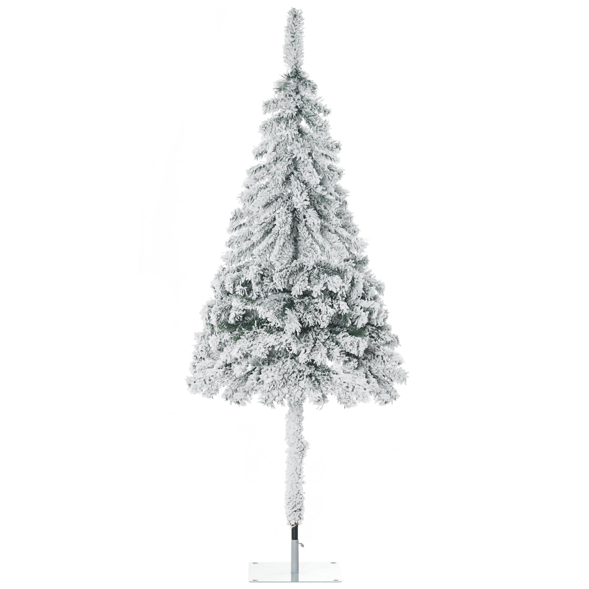 Árbol de Navidad Artificial Árbol de Navidad Nevado 180 cm con 290 Ramas Apertura Automática y Base de Acero Decoración para Interiores Ø72x180 cm Verde