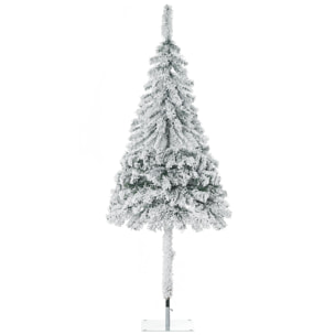 Árbol de Navidad Artificial Árbol de Navidad Nevado 180 cm con 290 Ramas Apertura Automática y Base de Acero Decoración para Interiores Ø72x180 cm Verde