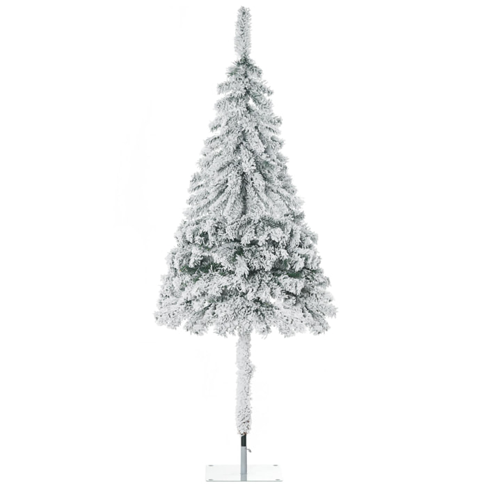 Árbol de Navidad Artificial Árbol de Navidad Nevado 180 cm con 290 Ramas Apertura Automática y Base de Acero Decoración para Interiores Ø72x180 cm Verde