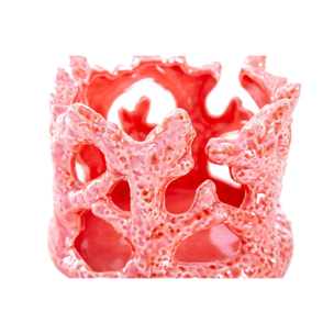 Portavela Porcelana Coral 15x14x11 Cm