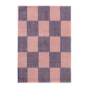 Tapis intérieur damier bleu et rose FERGEW