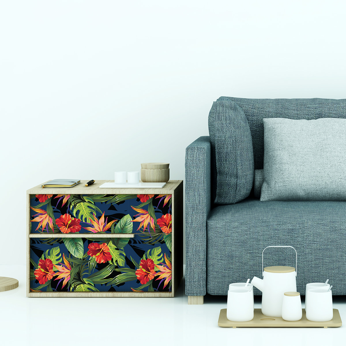 Sticker meuble tropical ganzo 60 x 90 cm