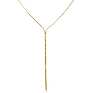 Collana Y Fine Tressia Acciao Placcato Oro