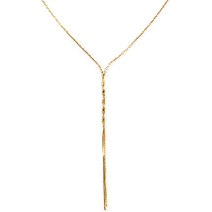 Collana Y Fine Tressia Acciao Placcato Oro