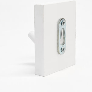 Cintre mural en bois massif blanc 8x6cm Hauteur: 8 Longueur: 6 Largeur: 1.4